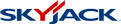Skyjack logo in blue and red letters