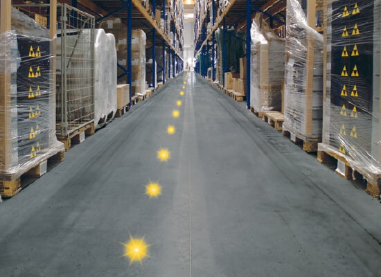 Long aisle in warehouse - Miami Industrial Trucks