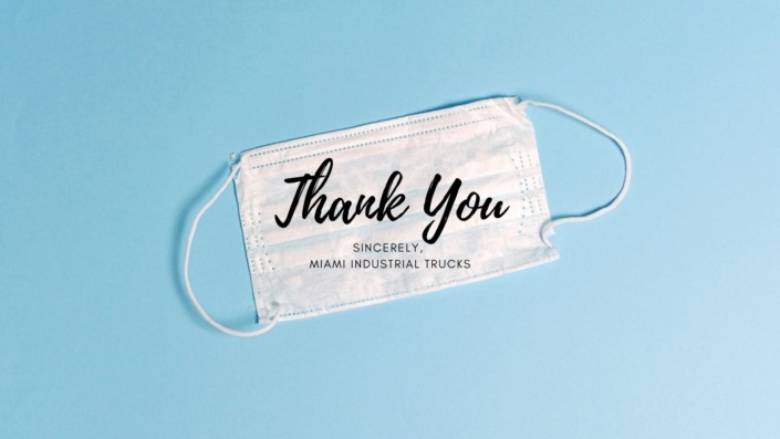 Miami industries using mask to say thanks