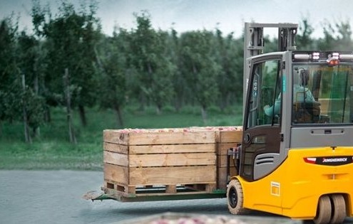 forklift carrying pallets