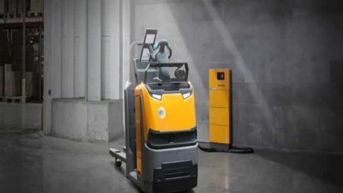 The yellow color product handling vehicle