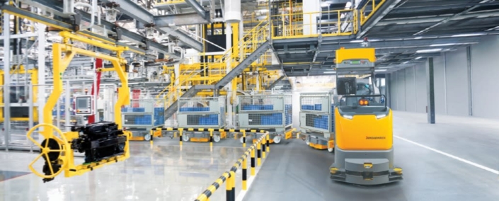 AGVs in the warehouse image
