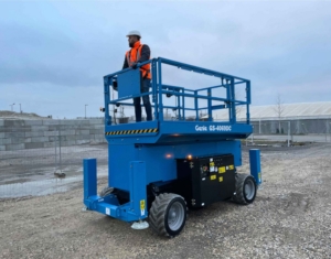 Industrial scissor lifts for safe elevated maintenance work